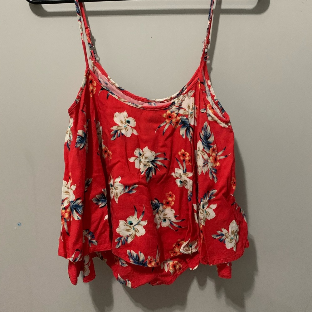 Red floral tank top!